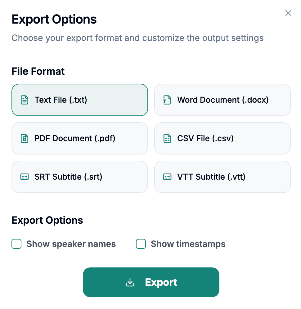 Export and Share